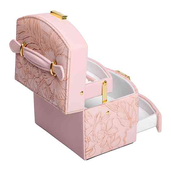 Yiwu Скринька для прикрас з еко шкіри 3 яруси із замком органайзер для ювелірних виробів HP-5-2 Коломыя