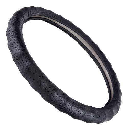 Чохол на кермо VLOD-L892 BK M чорний, один шов, перфорована шкіра Харків - фото 2