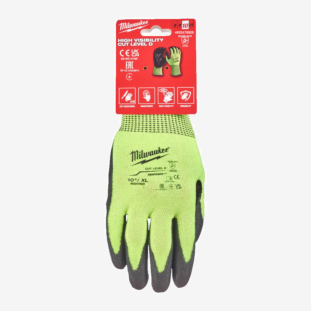 Перчатки сигнальные MILWAUKEE с сопротивлением порезам 4/D уровня, 10/XL Одесса - изображение 2