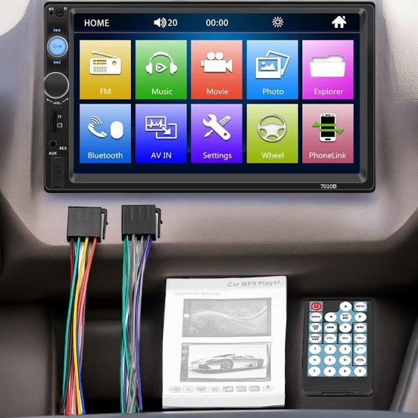 2Din автомагнітола MP5 7010B + BT: 7" сенсорний екран, Bluetooth, USB, AUX, FM 178 x 102 x 60 мм Одеса - фото 1