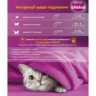Влажный корм для кошек Whiskas Kitten Курица в желе 85 г (5900951302152/5900951302138) Винница - изображение 5