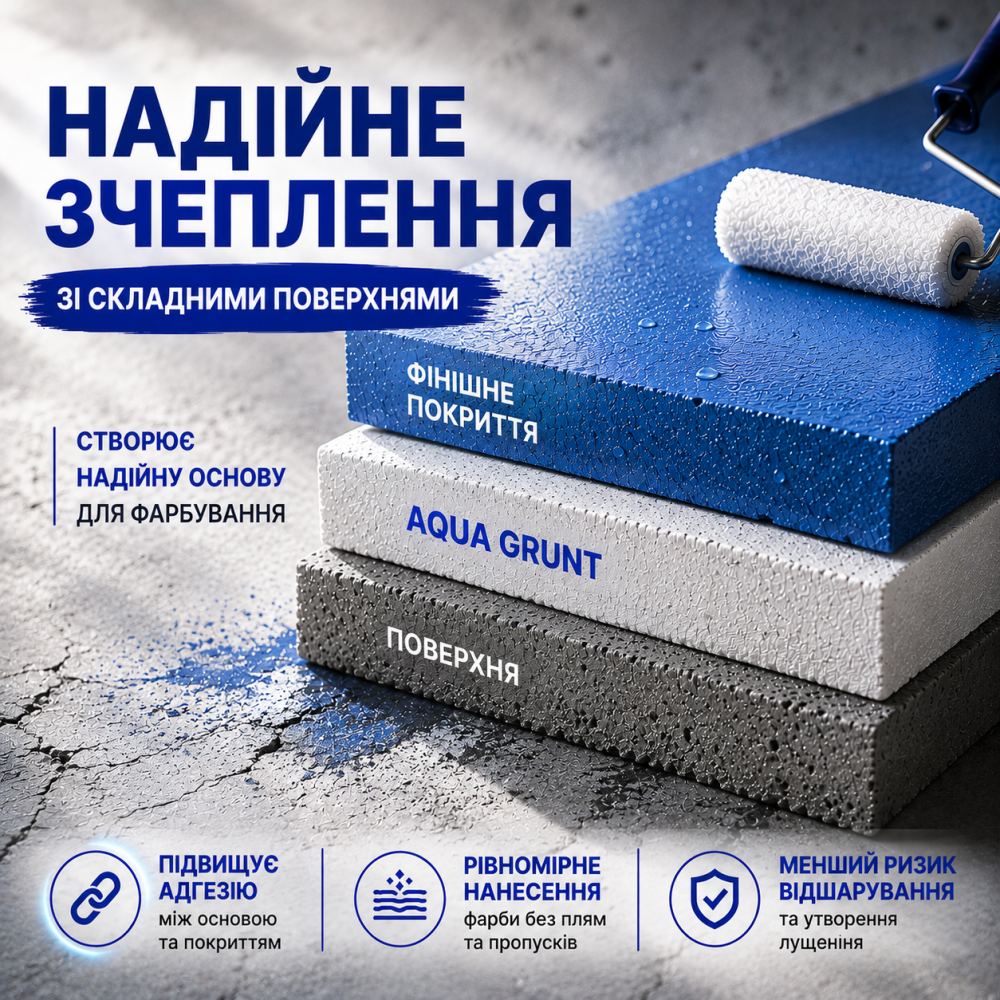 Ґрунтовка акрилова адгезійна блокувальна Skyline Aqua Grunt, біла, без запаху, для фарбованих поверхонь, 10 л Харків - фото 11