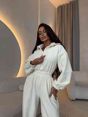 Женский теплый комбинезон из двухстороннего флиса Молочный, 46/48 Одесса