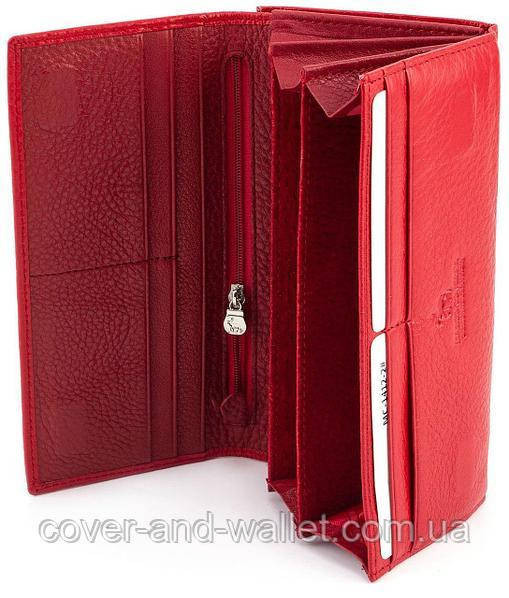 Великий жіночий гаманець з натуральної шкіри червоного кольору Marco Coverna Київ - фото 9