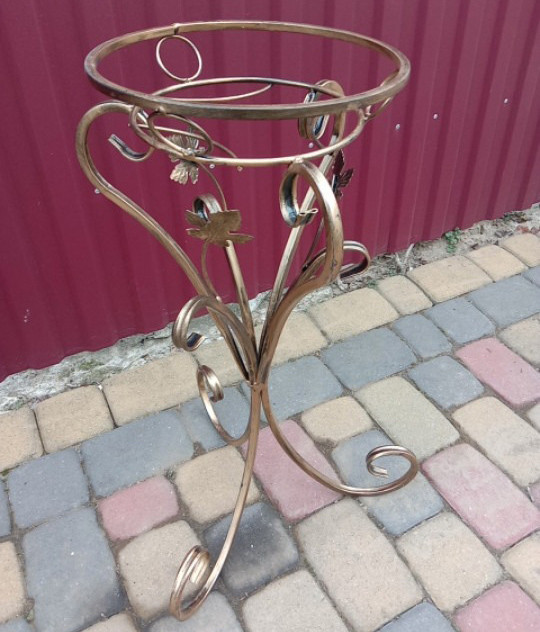 Подставка кованая для цветов «Тюльпан» на 1 вазон, стойка под цветы, вазон Киев - изображение 1