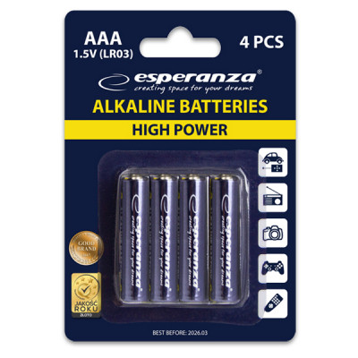 Батарейка Esperanza AAA LR03 Alkaline * 4 (EZB102) Винница - изображение 2