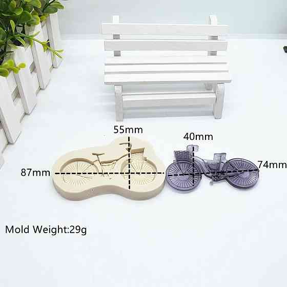 Молд силиконовый Велосипед 55 на 87 мм серый Киев