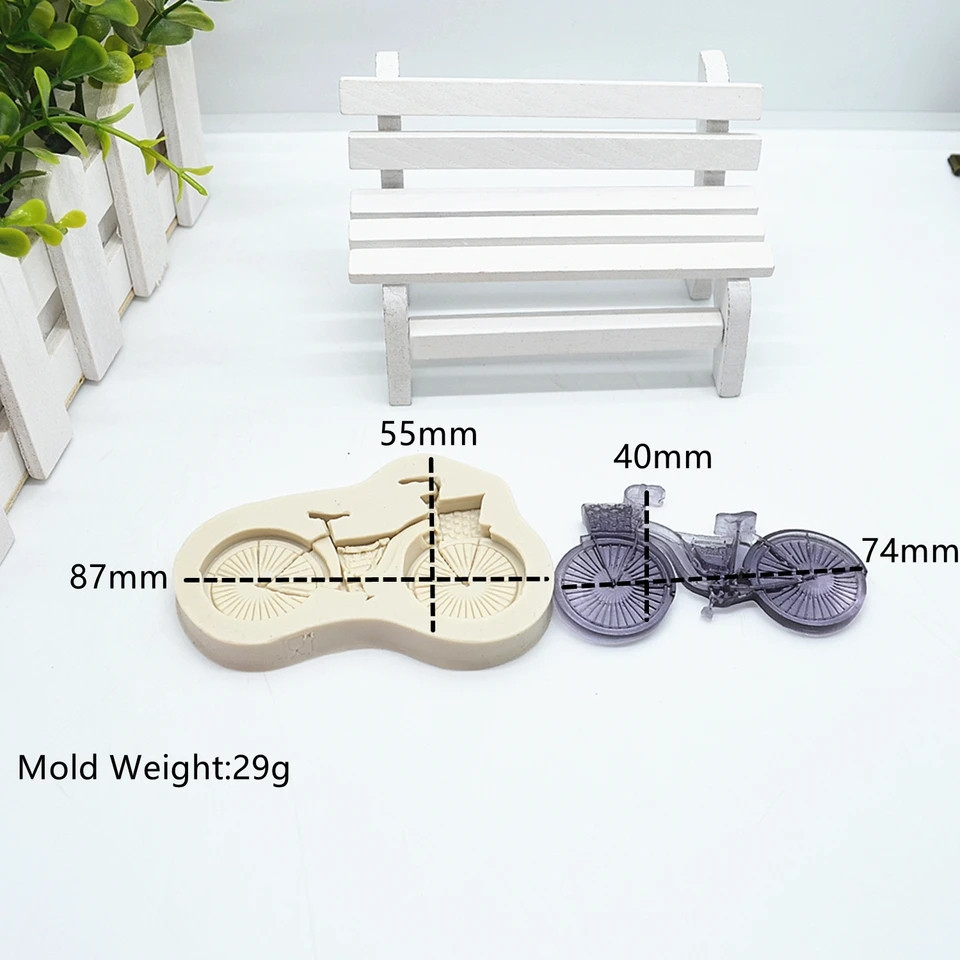 Молд силиконовый Велосипед 55 на 87 мм серый Киев - изображение 2