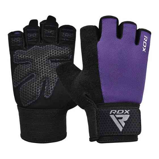 Рукавички для фітнесу RDX W1 Half Purple Plus S Каменское