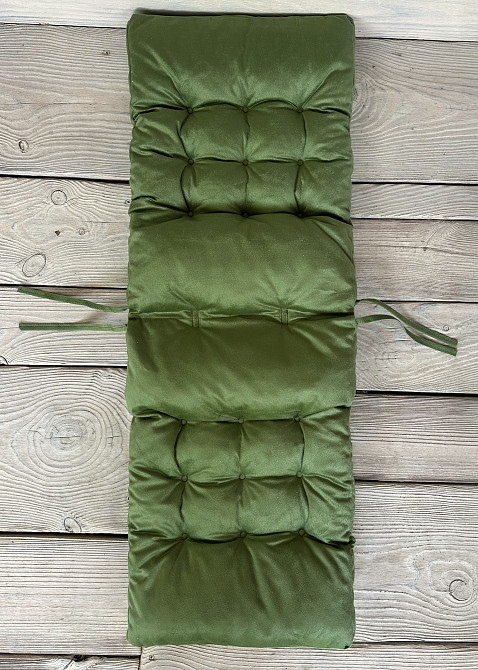 Подушка для стільців (40x120х4 см) подвійна Decorator Флокс колір зелений 84-160 Київ - фото 4