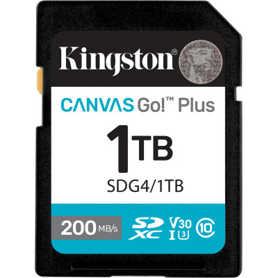 Карта пам&apos;яті Kingston 1TB SDXC сlass 10 UHS-I U3 V30 Canvas Go Plus G4 (SDG4/1TB) Вінниця - фото 1