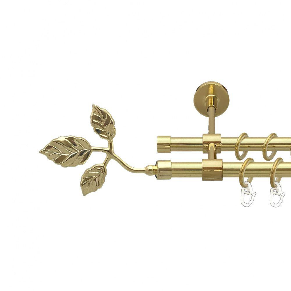 Карниз Orvit Тоскана металевий дворядний закритий гладка труба кільце металеве Золото 16\16 мм 160 см (00-00014599) Львів - фото 1