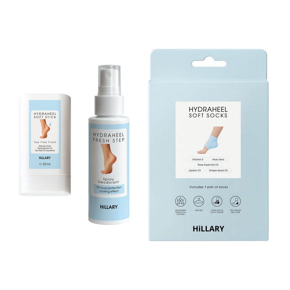 Набір проти тріщин, сухості та запаху стоп Hillary HydraHeel Repair & Odor Control Set Київ - фото 1