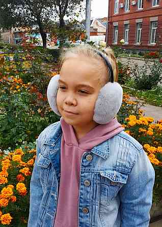 Хутряні навушники жіночі з Rex Світло-сірий Харків