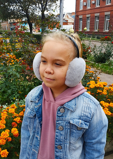 Наушники меховые женские из Rex Светло-серый Харьков - изображение 3