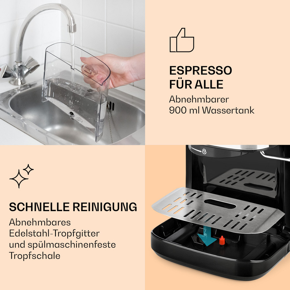 Еспресо-машина BellaVita Espresso 20 барів 1575 Вт 900 мл Підігрівання чашок (Німеччина, читати опис) Рівне - фото 4