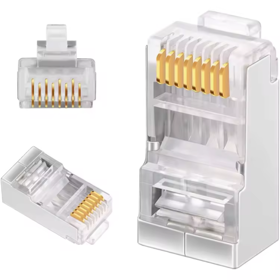 Екрановані RJ45 конектори 100 шт для кабелів Cat5e/Cat6 Київ