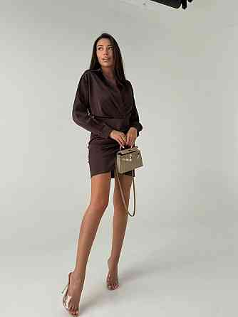 Жіноча елегантна коротка сукня double Шовк Армані Шоколад, 42/44 Одеса