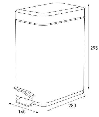 Прямокутне сміттєве відро чорне Zerix Sansa-TC0105 з плавним закриттям 5 л (ZX5894) Харків