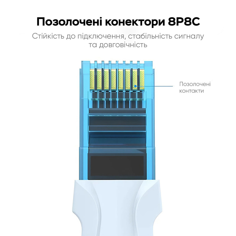 Кабель Vention Cat.5E UTP, 1.5 м, синий Киев - изображение 7