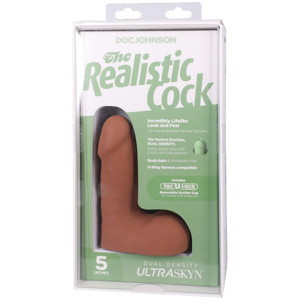 Фалоімітатор Doc Johnson The Realistic Cock ULTRASKYN - 5 Inch with Balls Caramel Sex Aura Київ - фото 9