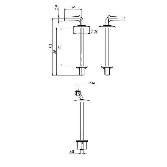 Кріплення для туалетного сидіння SoloPlast СУ-6М 10.ЗП метал Харків
