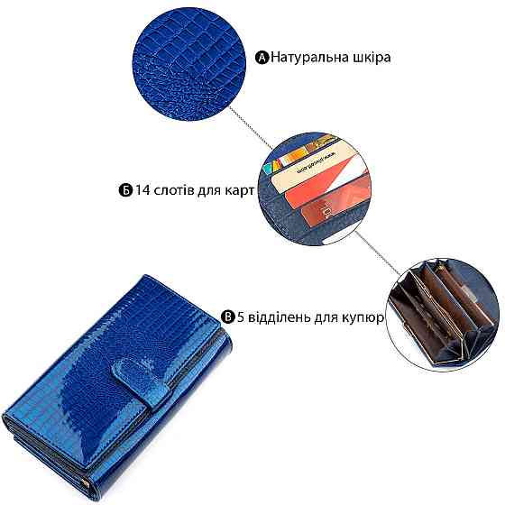 Кошелек женский модный Синий (ST Leather) Киев