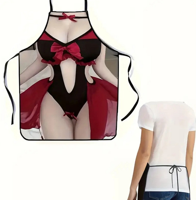 Фартух жіночий кухонний з малюнком жінки 80 на 60 см різнобарвний Київ - фото 2