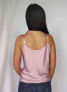 Базовая шелкова майка женская хомут Пудровый L Харьков