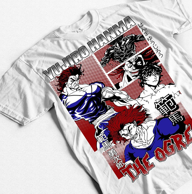 Футболка для хлопчика з аніме принтом Аніме Боксінг Гйм Бакі оверсайз (зріст від 165 до 180) Чорний AnimeJ0400m Дніпро - фото 1