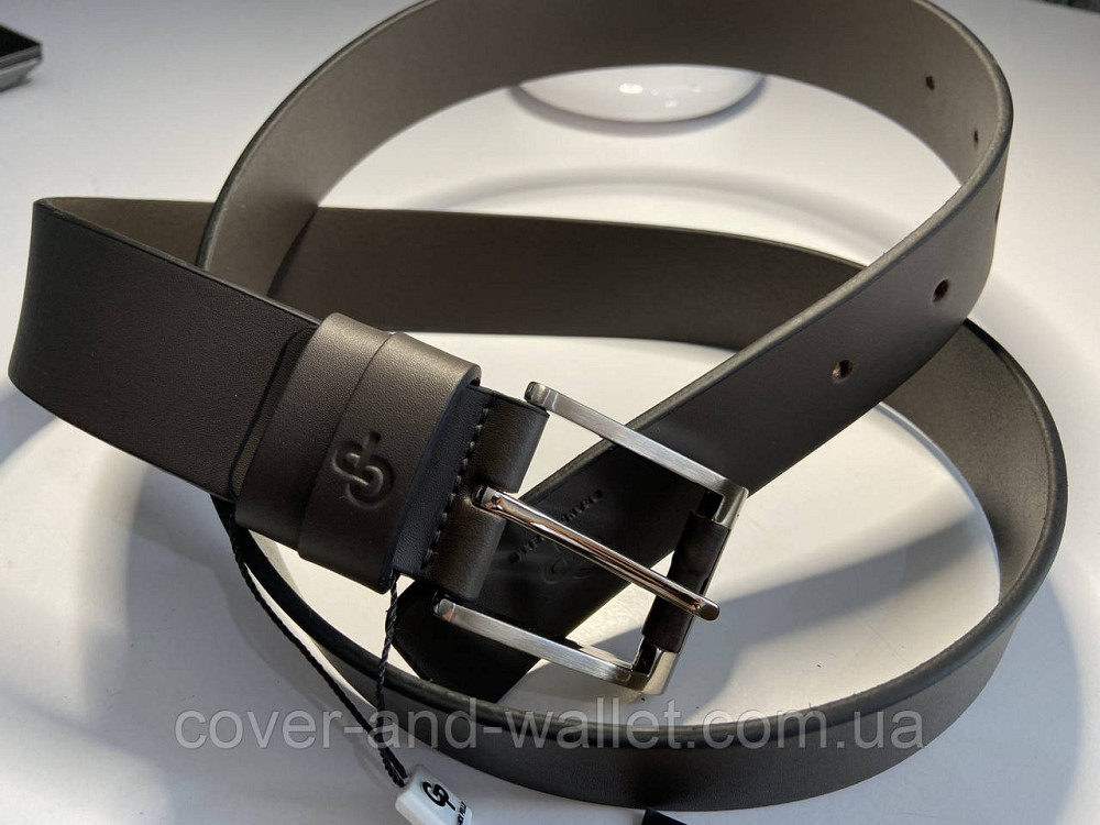 Мужской коричневый кожаный ремень из итальянской кожи Grande Pelle Rullo 38мм Киев - изображение 2