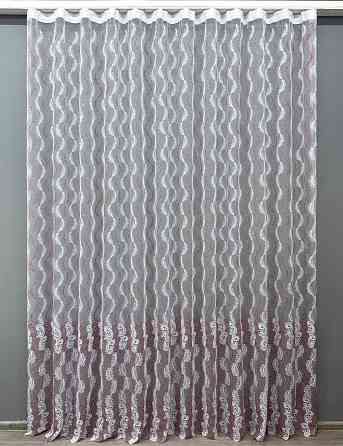 Тюль органза з вишивкою та люрексом колір бордовий з білим 1691т Київ