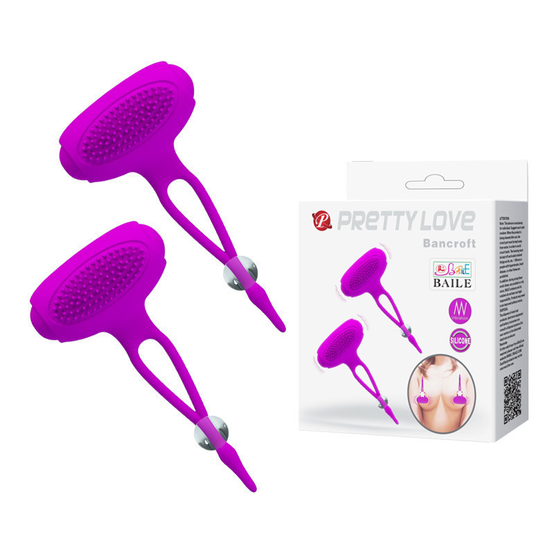 Затискачі для сосків - Pretty Love Bancroft Nipple Vibrator Purple Sex Aura Київ - фото 1