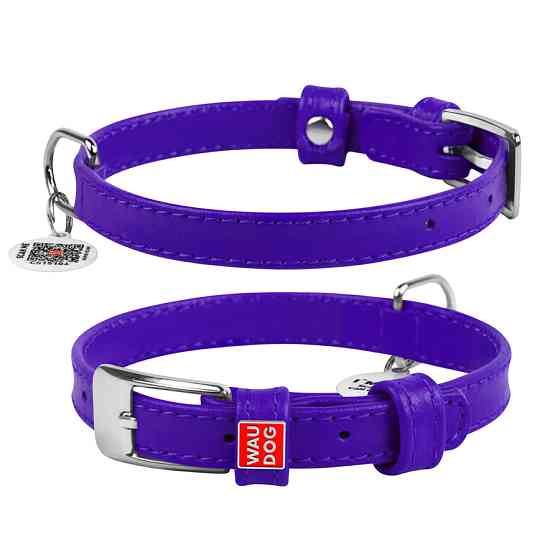 Нашийник для собак шкіряний WAUDOG Glamour з QR паспортом, без прикрас, S, Ш 15 мм, Дов 27-36 с Коломия