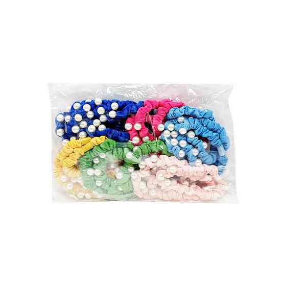 Набір резинок для волосся 0303-1078 різнокольорові, 18 штук, з намистиною Вінниця