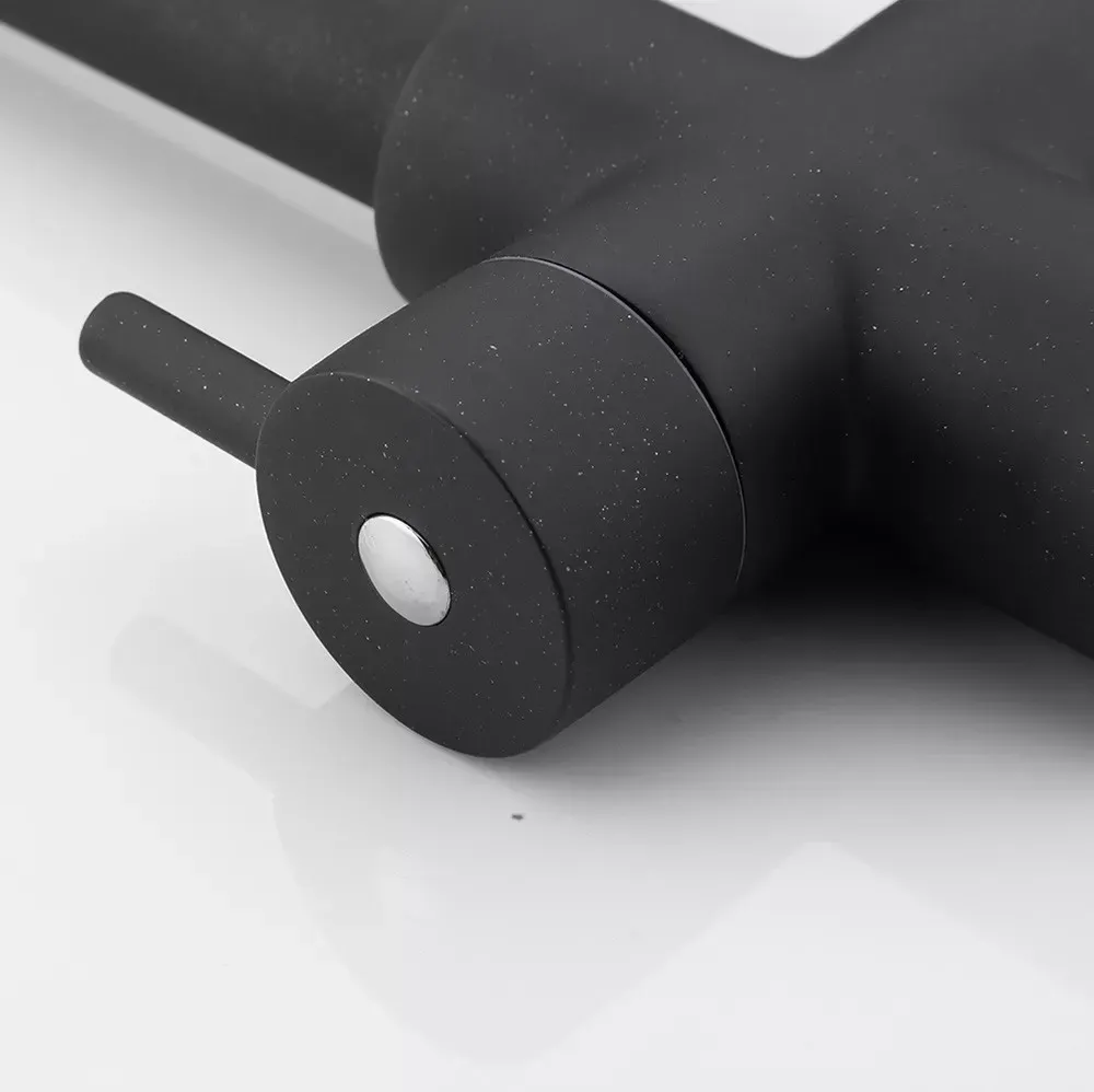 Змішувач для кухні на дві води Frap F4352-7 з підключенням до фільтру, чорний Київ - фото 4