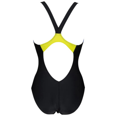 Купальник Arena Threefold V Back One Piece R 006483-780 Чорний/Жовтий/Блакитний 36 (3468336961094) Винница - изображение 6