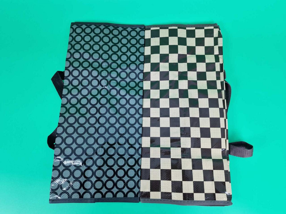 Сумка хозяйственная на змейке , полипропиленовая,  с цветным рисунком  №2 Шахматы+круги (44x38x18) (1 шт) Харьков - изображение 2