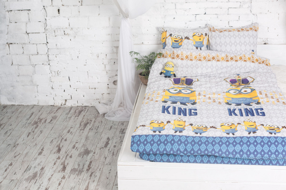 Ecotton Комплект постільної білизни Ecotton Minions полуторний 150х215 см Міньйони King білий д Київ - фото 1