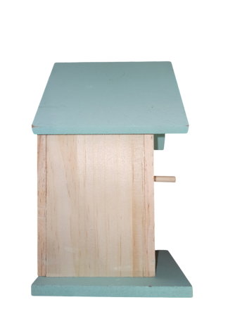 Деревяный домик для птиц с навесом 20х12.2х12.2 см с креплением для подвешивания Германия бирюзовый Киев