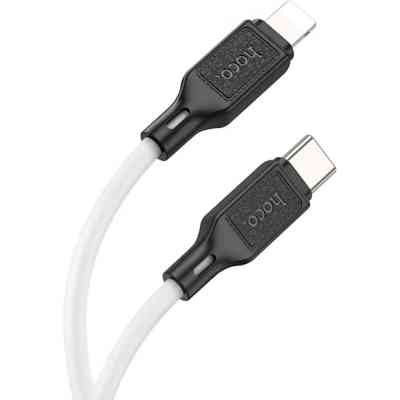 Дата кабель USB-C to Lightning 1.0m Cool silicone PD 20W X90 white HOCO (6931474788399) Винница