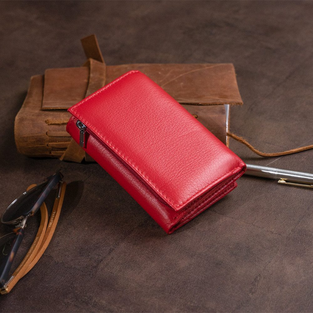 Женское кожаное портмоне для карт купюр и монет ST Leather 19335 Красное Киев - изображение 12