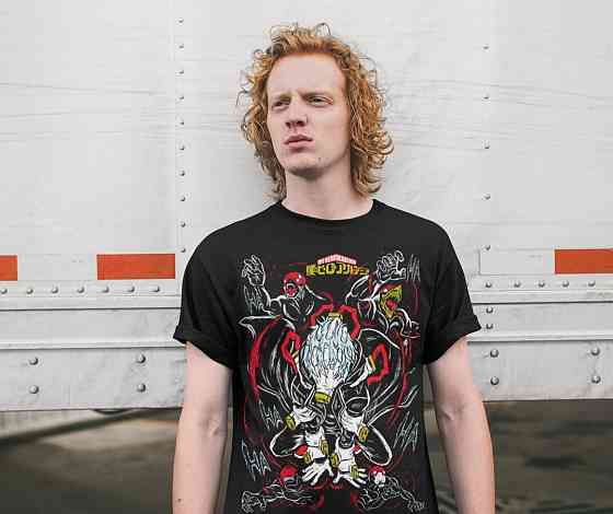 Футболка з аніме принтом Моя геройська академія оверсайз (S/M/L) Чорний AnimeJ0877 Дніпро