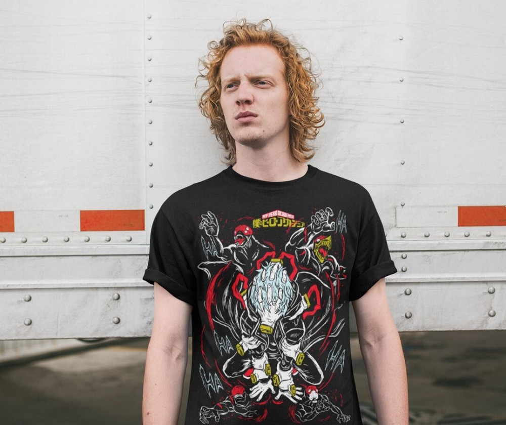 Футболка з аніме принтом Моя геройська академія оверсайз (S/M/L) Чорний AnimeJ0877 Дніпро - фото 2