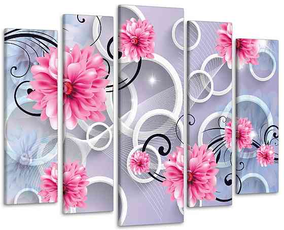 Модульна картина у вітальню / спальню Абстракція Квіти Art-416_5 ( 80х118см ) Київ
