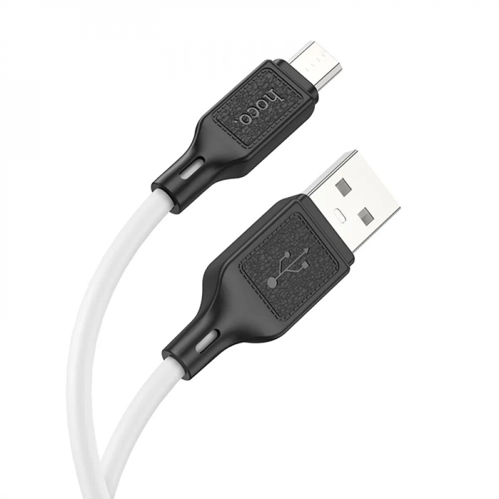 Кабель HOCO X90 Cool silicone charging data cable for Micro White Київ - фото 2