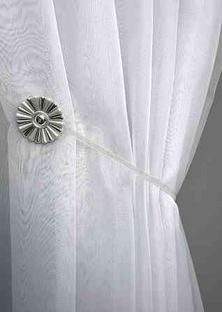 Магніти для штор і гардин Хризантема набір 2 шт Сріблястий (81-298) Київ