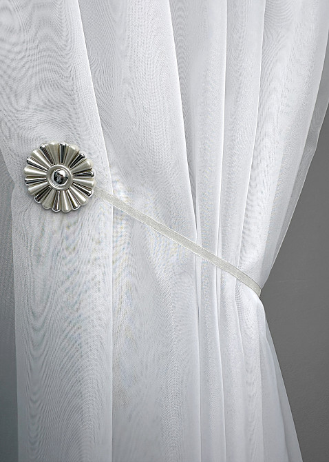 Магниты для штор и гардин Хризантема набор 2 шт Серебристый (81-298) Киев - изображение 4