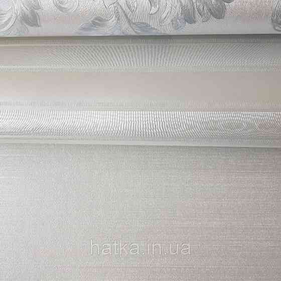 Шпалери вінілові на паперовій основі Sirpi Italian Silk 7 однотонні структурні сірі тонка срібна смужка Київ