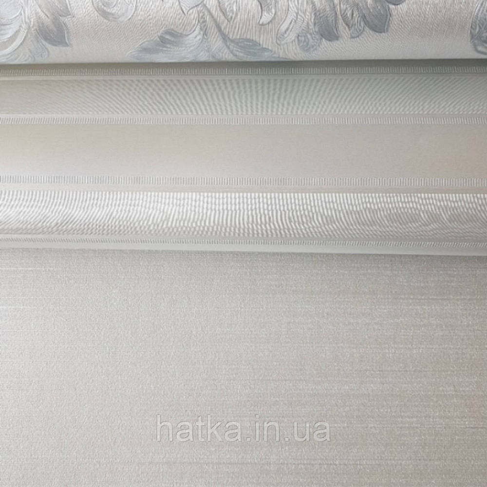 Шпалери вінілові на паперовій основі Sirpi Italian Silk 7 однотонні структурні сірі тонка срібна смужка Київ - фото 1